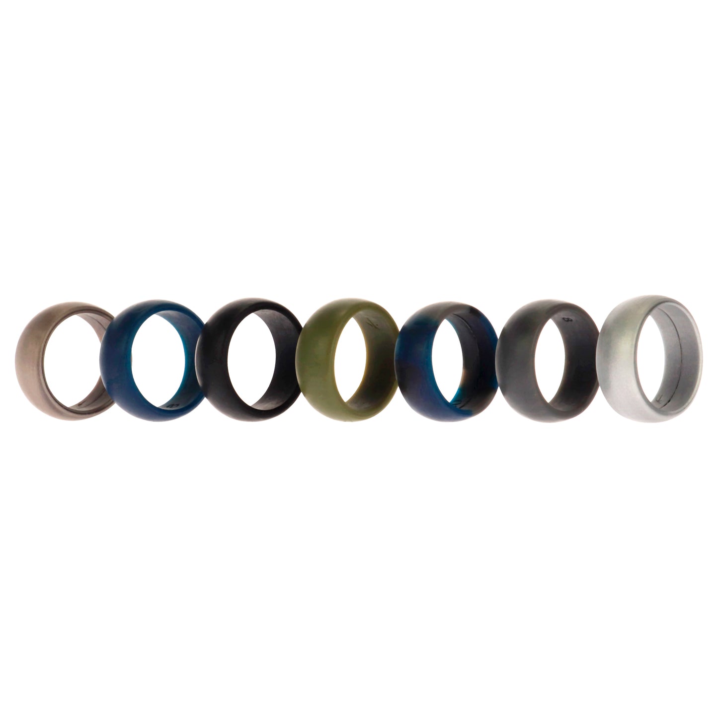 ROQ Silicone Wedding Ring Set - Metal-Camo
