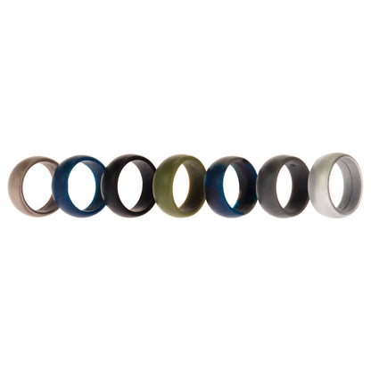 ROQ Silicone Wedding Ring Set - Metal-Camo