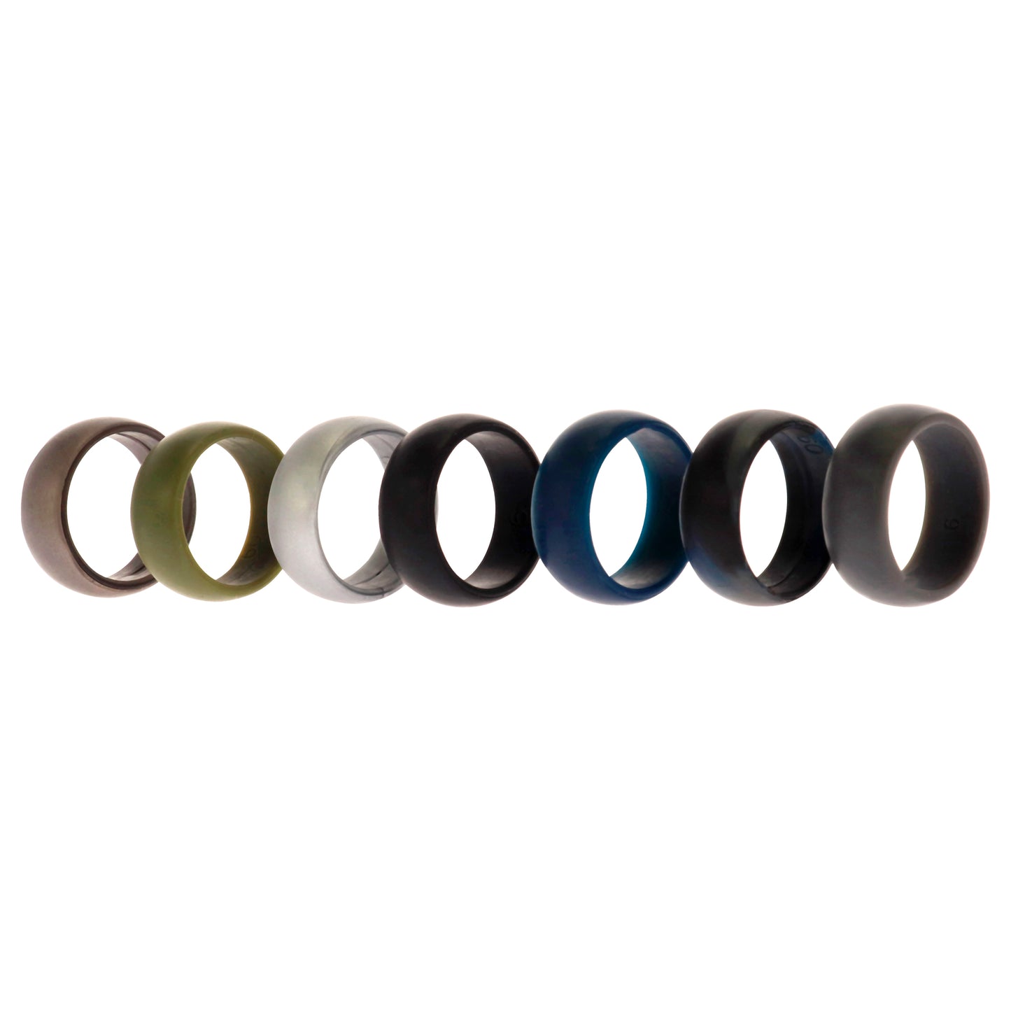 ROQ Silicone Wedding Ring Set - Metal-Camo