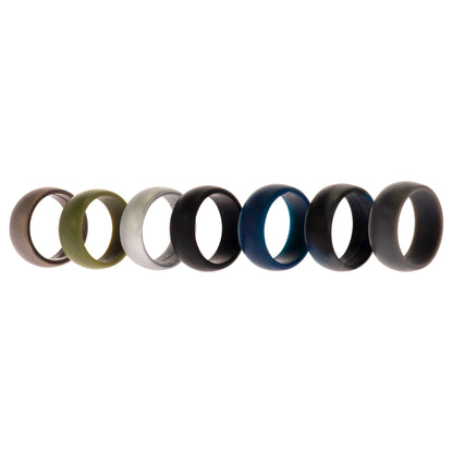 ROQ Silicone Wedding Ring Set - Metal-Camo