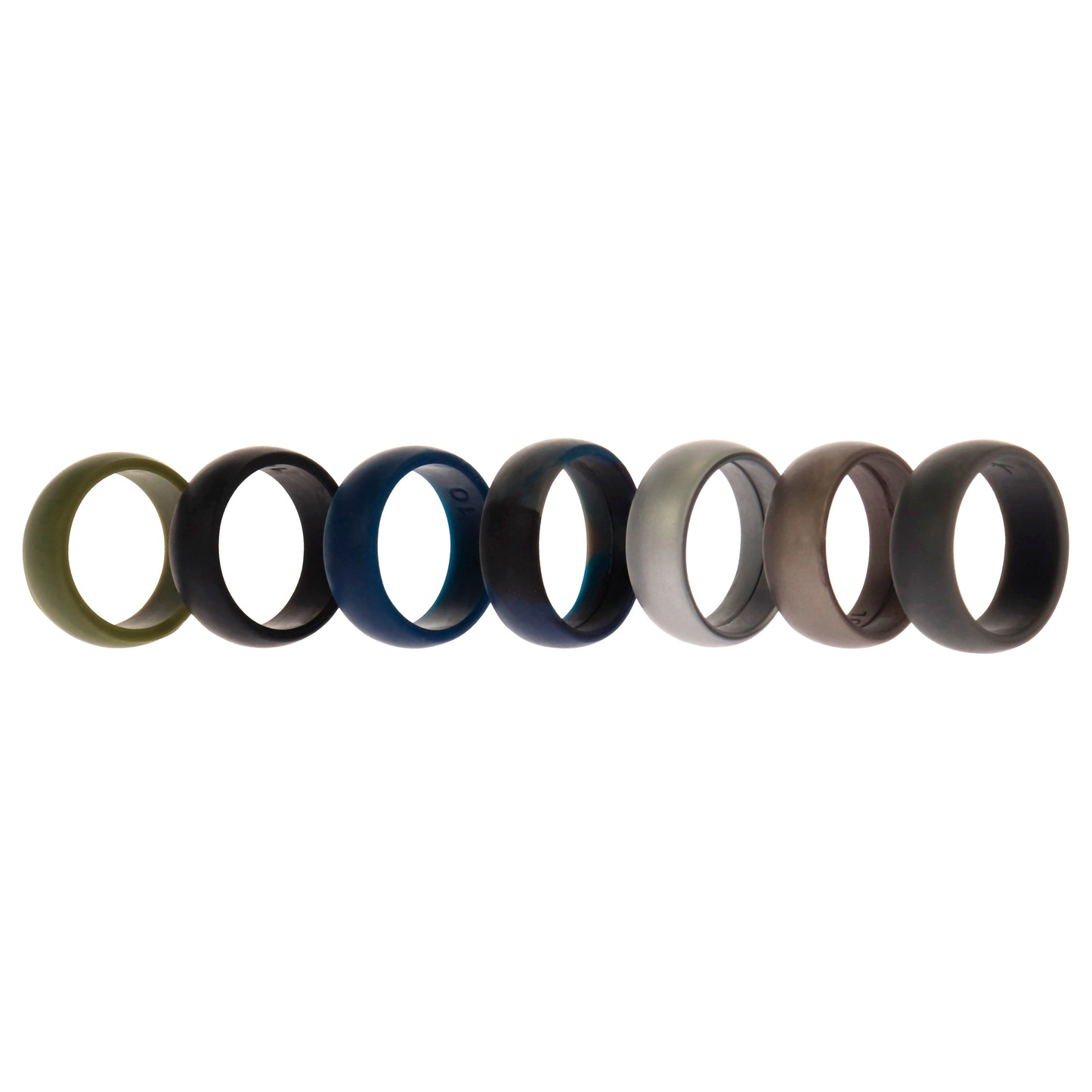 ROQ Silicone Wedding Ring Set - Metal-Camo