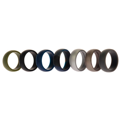 ROQ Silicone Wedding Ring Set - Metal-Camo
