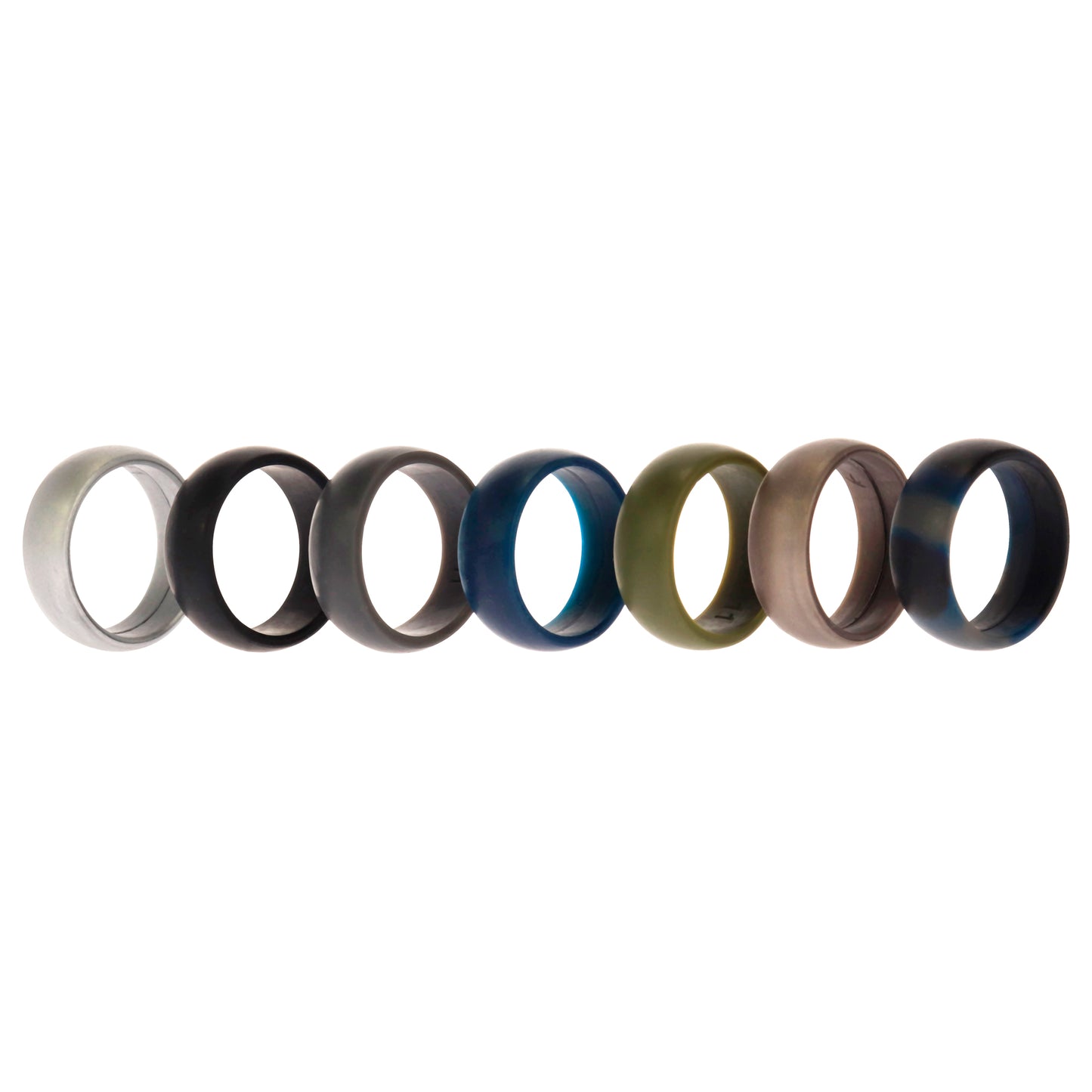 ROQ Silicone Wedding Ring Set - Metal-Camo