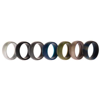 ROQ Silicone Wedding Ring Set - Metal-Camo