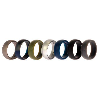 ROQ Silicone Wedding Ring Set - Metal-Camo