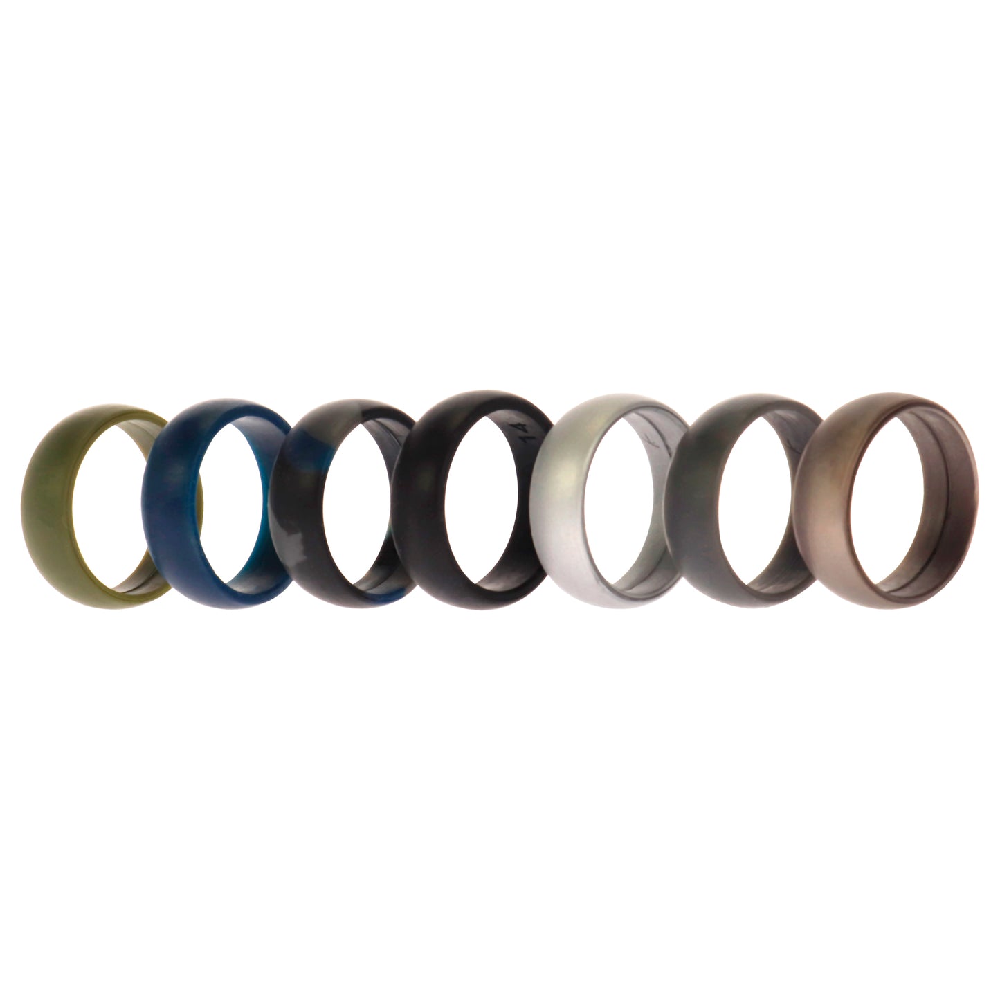 ROQ Silicone Wedding Ring Set - Metal-Camo