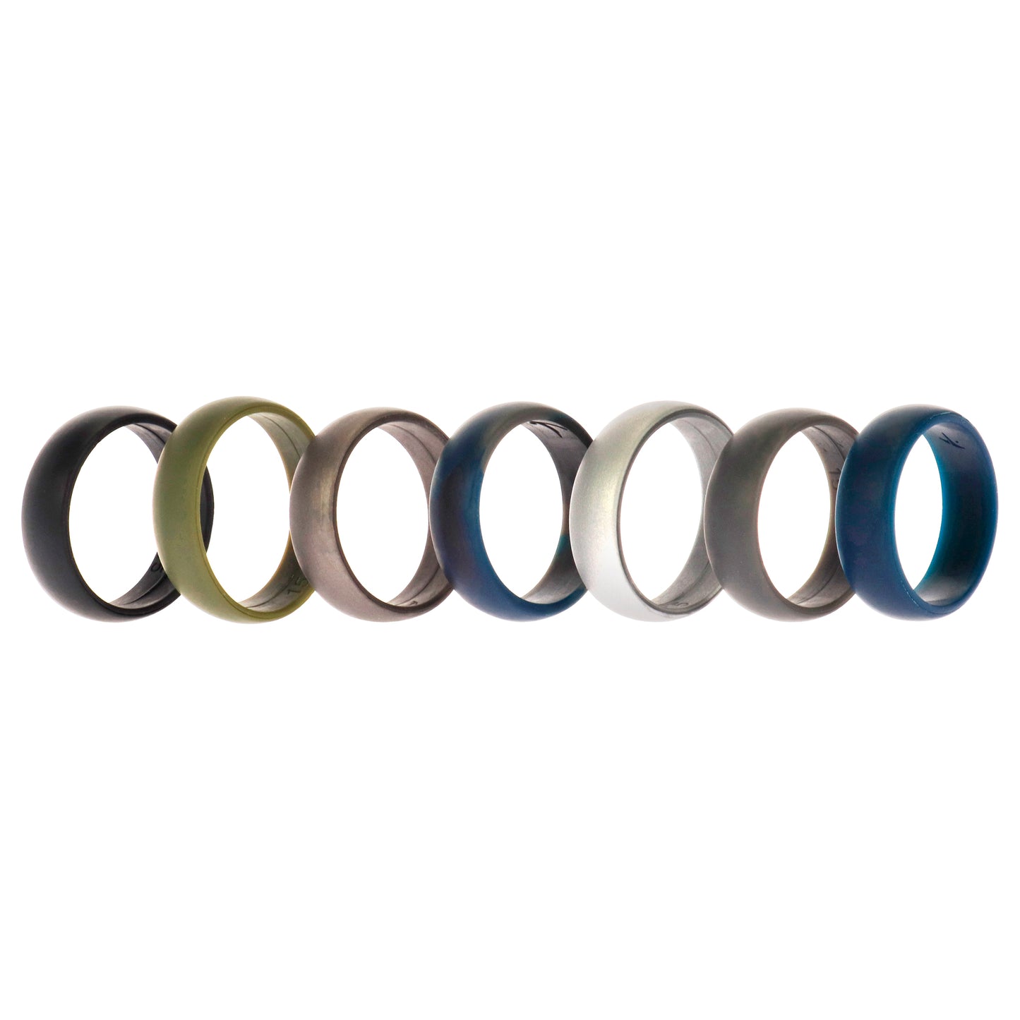 ROQ Silicone Wedding Ring Set - Metal-Camo