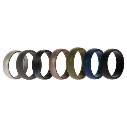 ROQ Silicone Wedding Ring Set - Metal-Camo