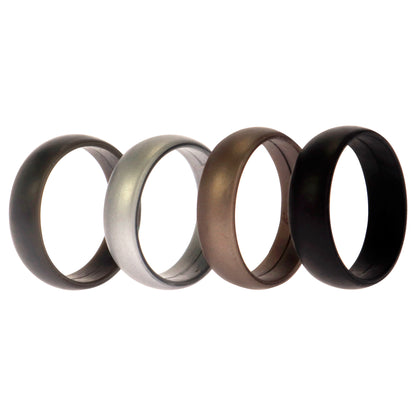 ROQ Silicone Wedding Ring Set - Metal-Silver