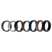 ROQ Silicone Wedding Step Ring Set - Metal