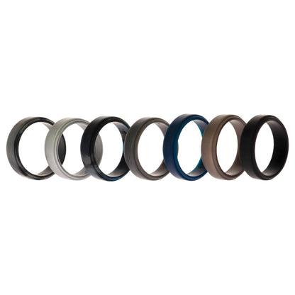 ROQ Silicone Wedding Step Ring Set - Metal