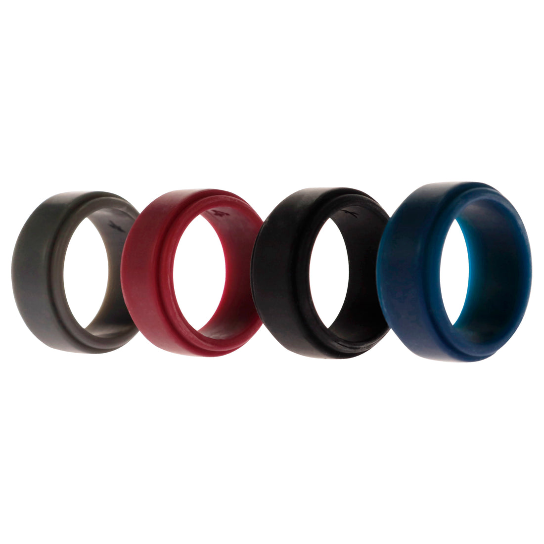 ROQ Silicone Wedding Step Ring Set - Bordeaux