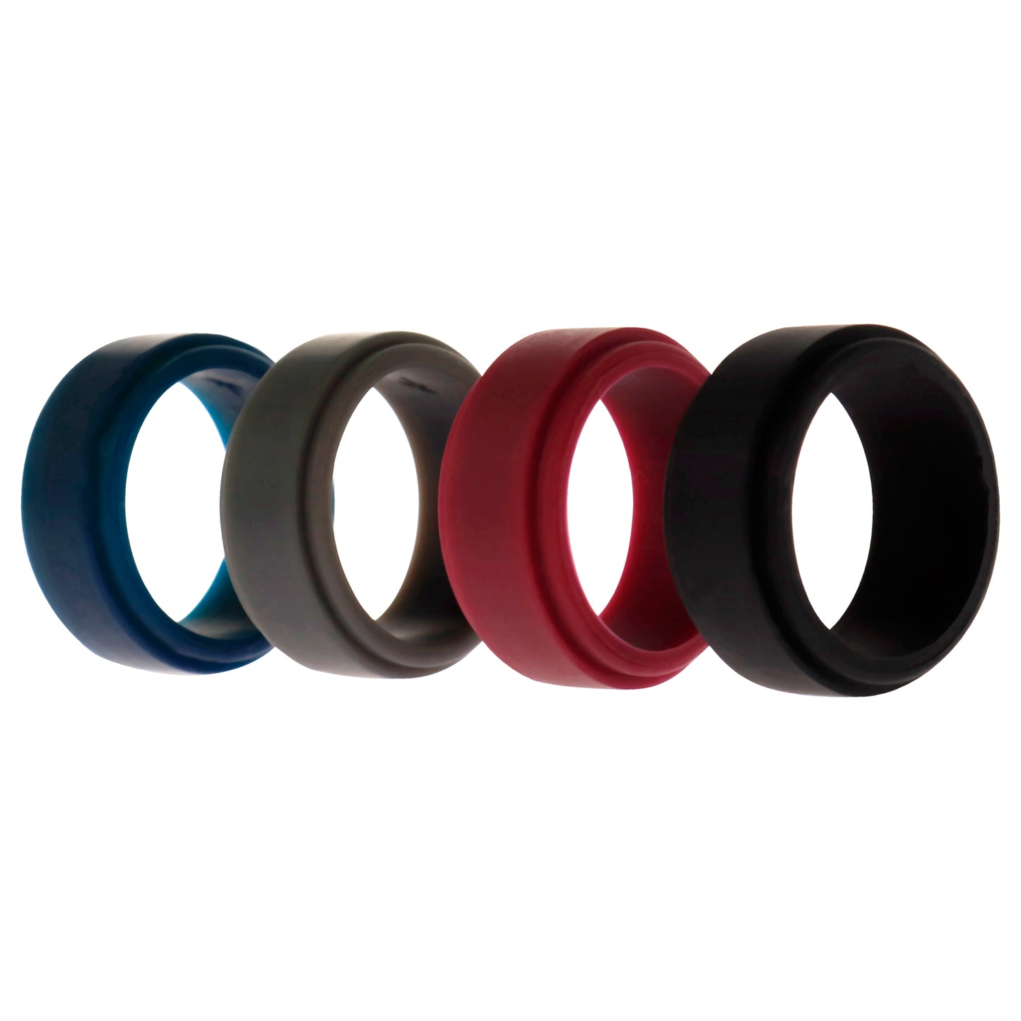 ROQ Silicone Wedding Step Ring Set - Bordeaux