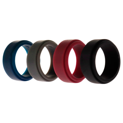 ROQ Silicone Wedding Step Ring Set - Bordeaux