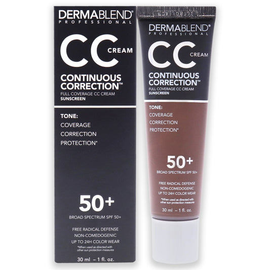 Continuous Correction CC Cream SPF 50 - 90N Deep by Dermablend for Women - 1 oz Makeup