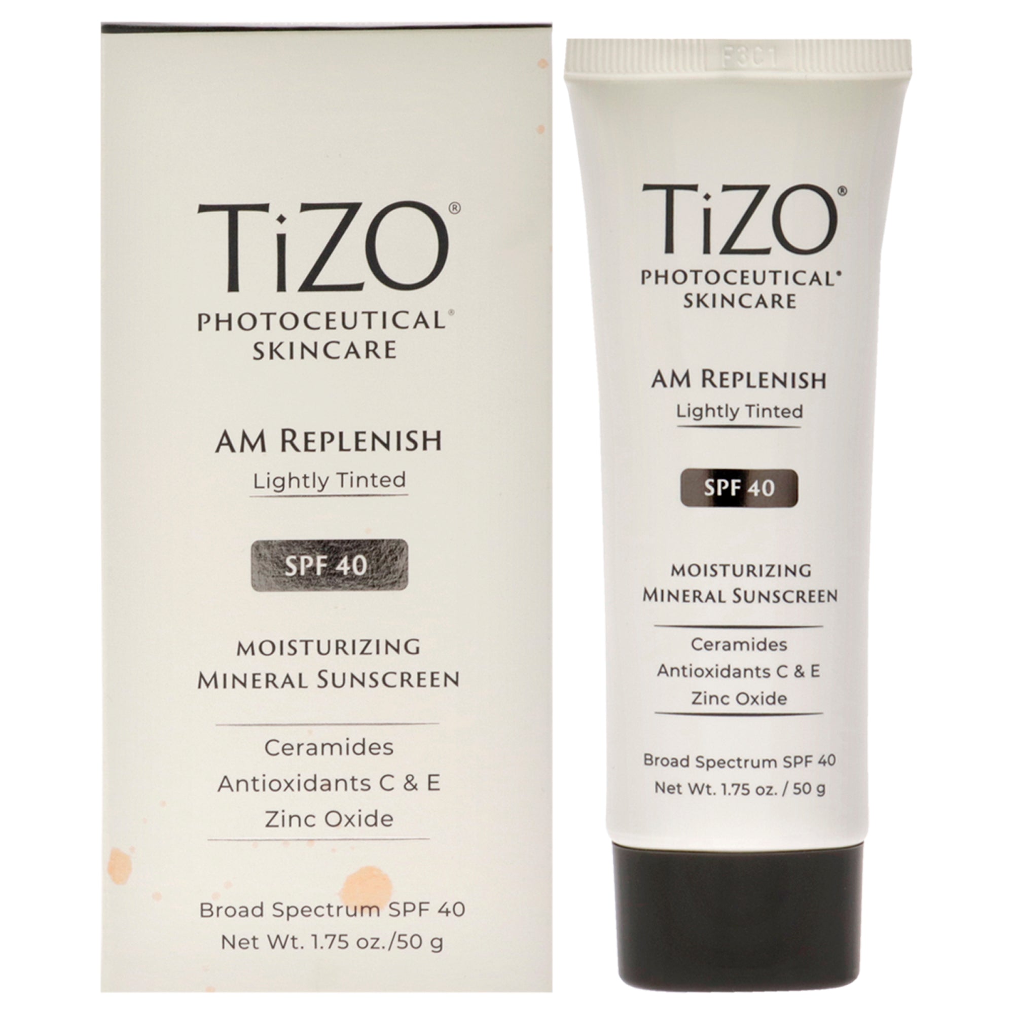 Photoceutical AM Replenish SPF 40 - Lightly Tinted by Tizo for Unisex - 1.75 oz Sunscreen