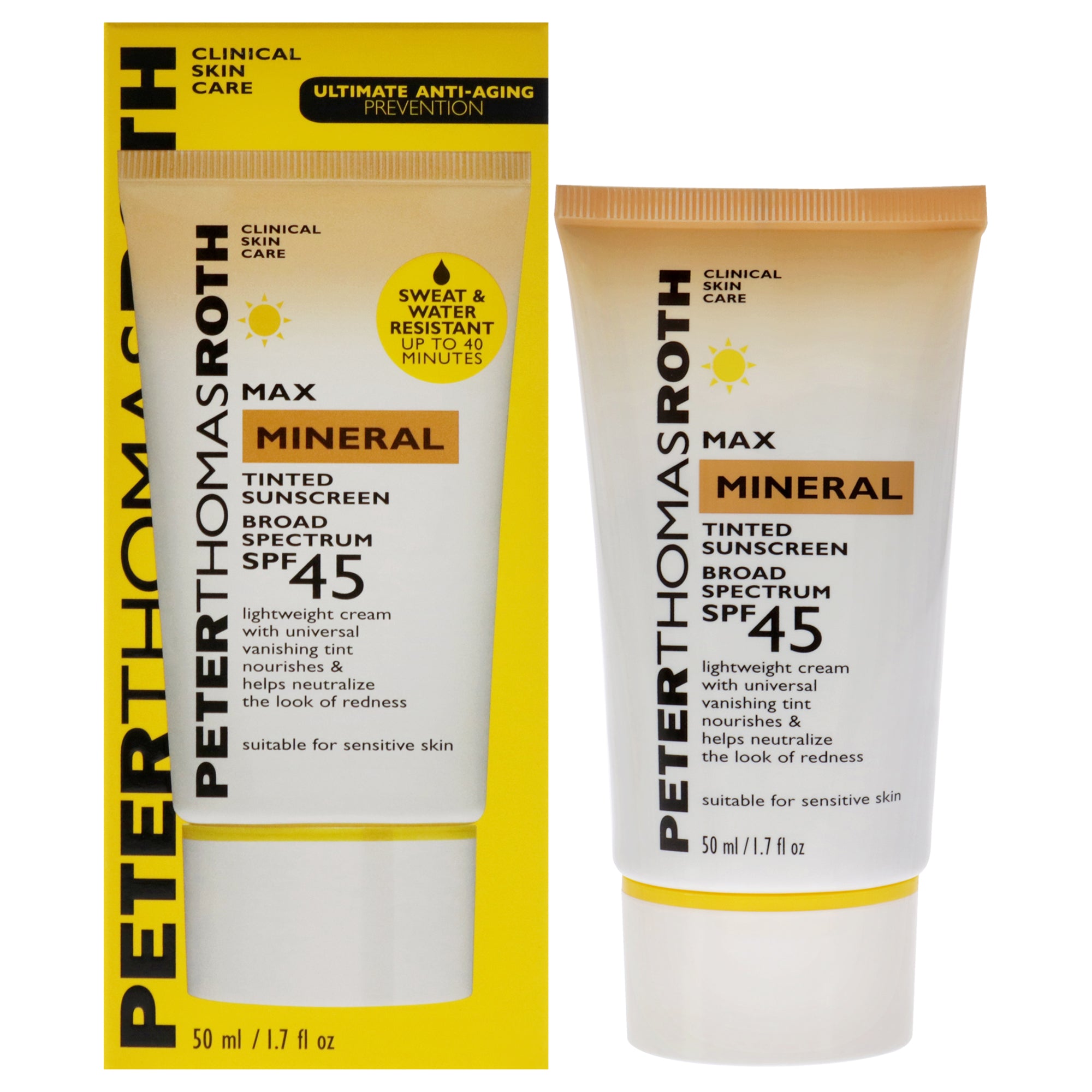 Max Mineral Tinted Sunscreen SPF 45 by Peter Thomas Roth for Unisex - 1.7 oz Sunscreen