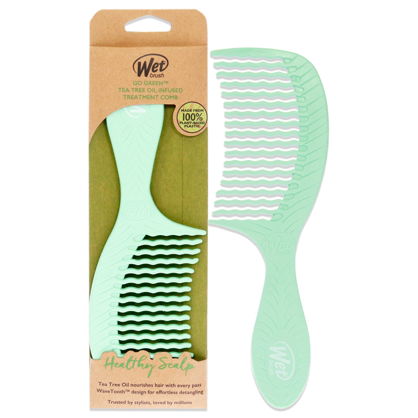 Go Green Detangling Infused Treatment Comb - Tea Tree Oil