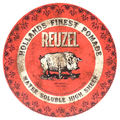 Red Water Soluble High Sheen Pomade Sticker