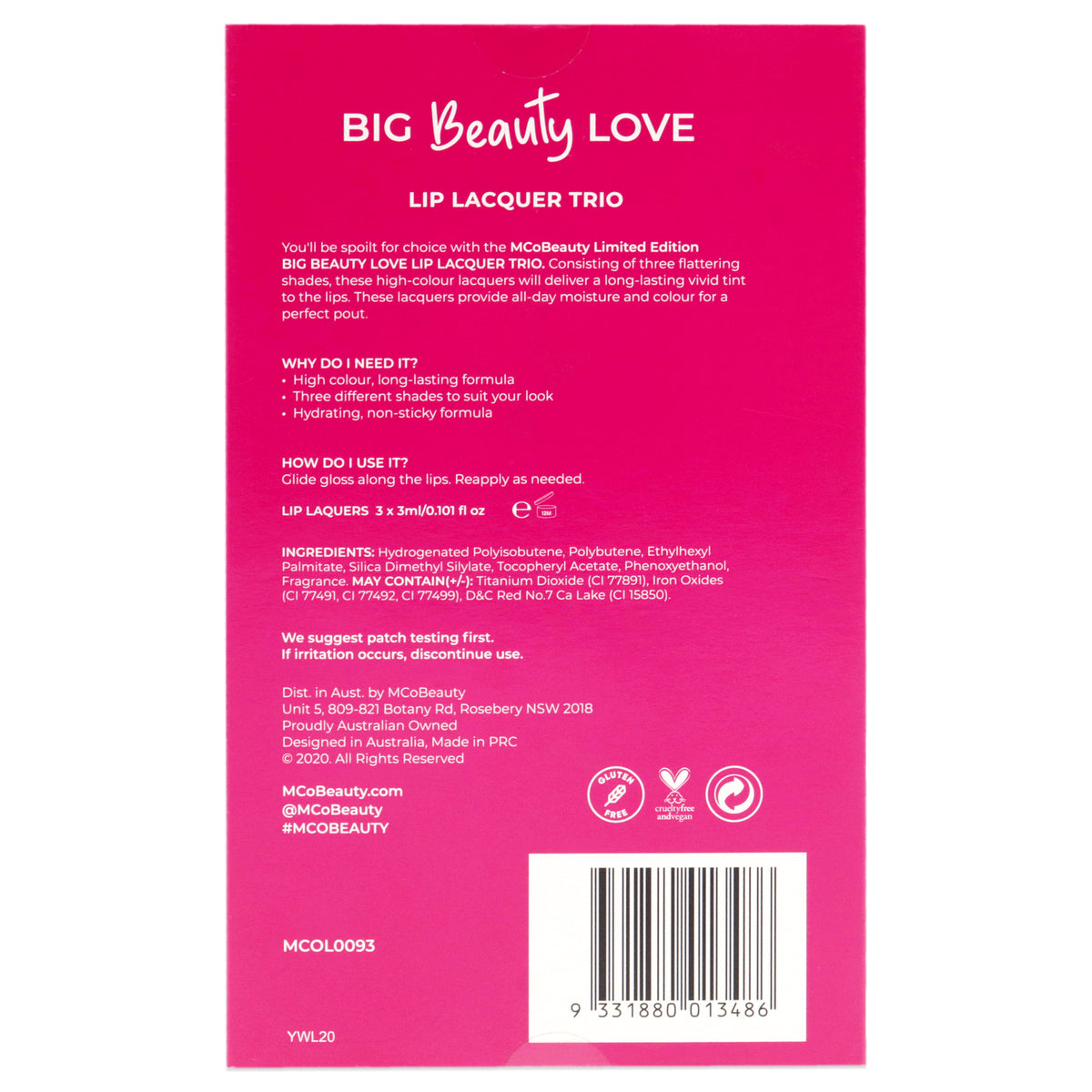 Big Beauty Love Lip Lacquer Trio Gloss