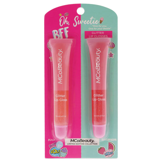 Oh Sweetie Best Friends Break Apart Glitter Lip Gloss Peach, Watermelon