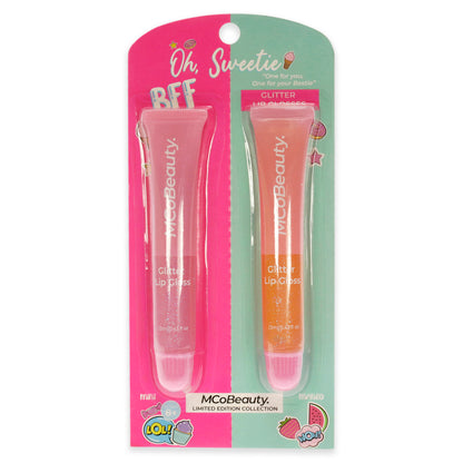 Oh Sweetie Best Friends Break Apart Glitter Lip Gloss Peach, Watermelon