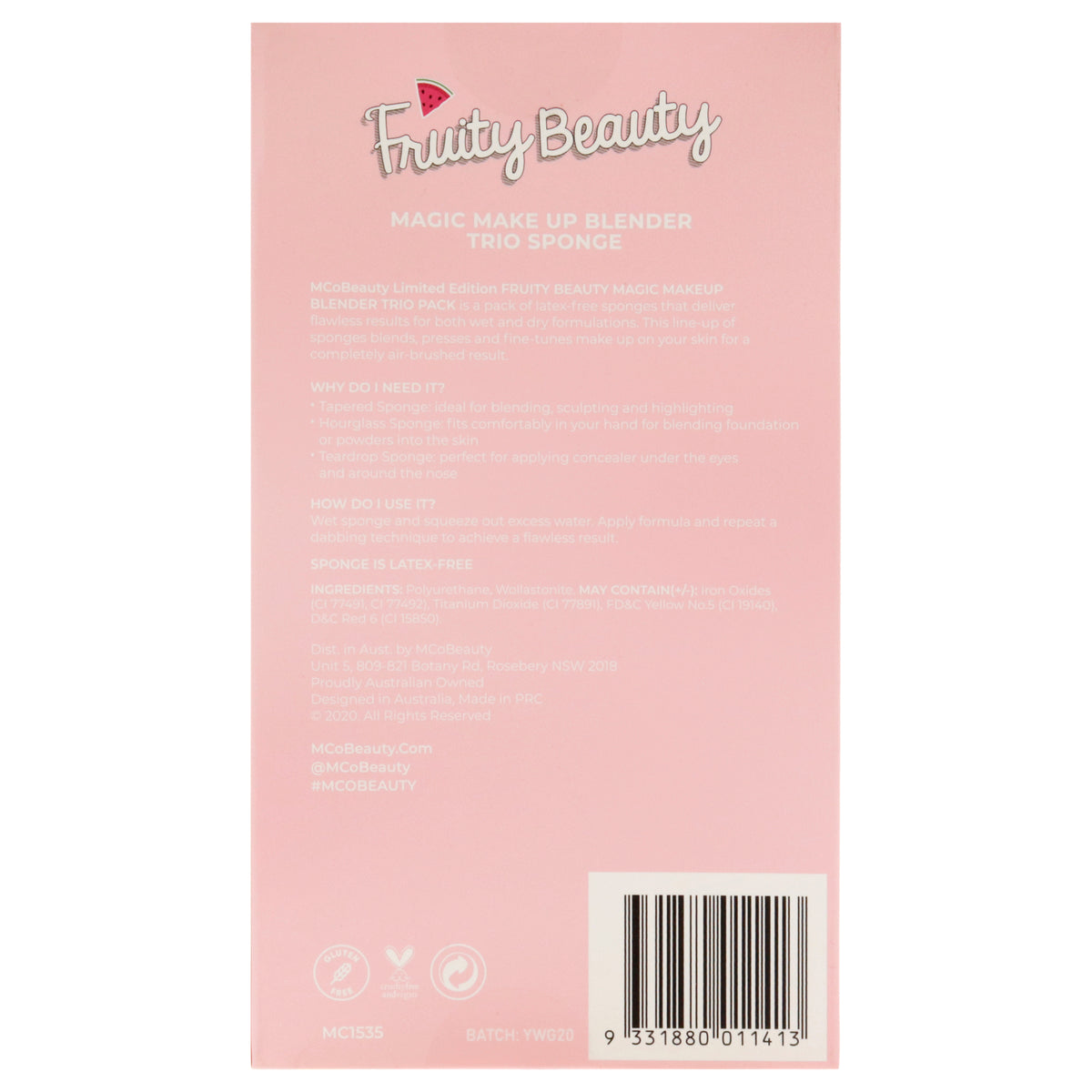 Fruity Beauty Magic Makeup Blender Trio Pack Sponge