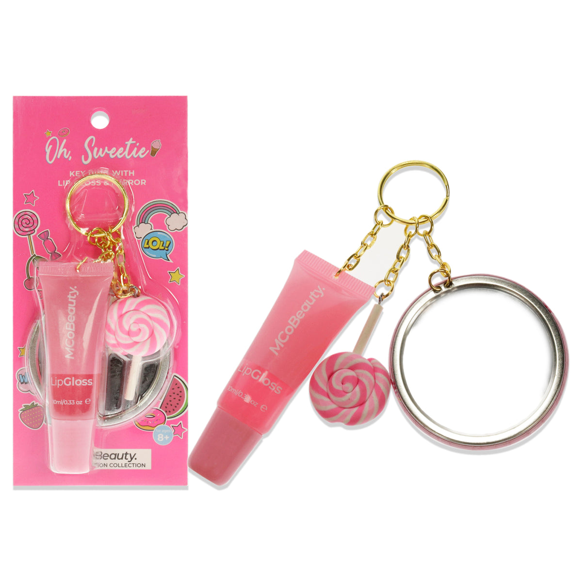 Oh Sweetie Keyring with Lip Gloss and Mirror