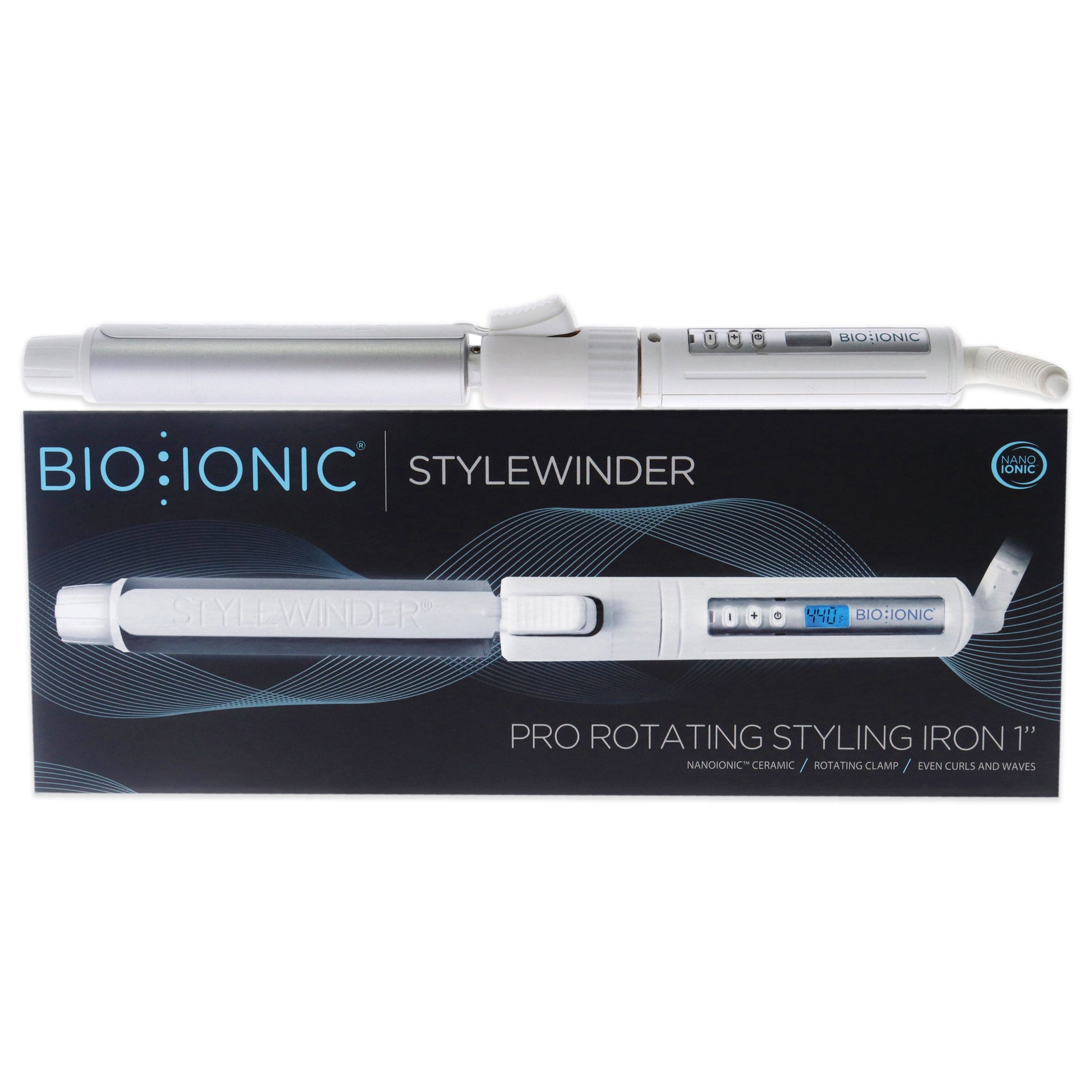StyleWinder Pro Rotating Styling Iron - White