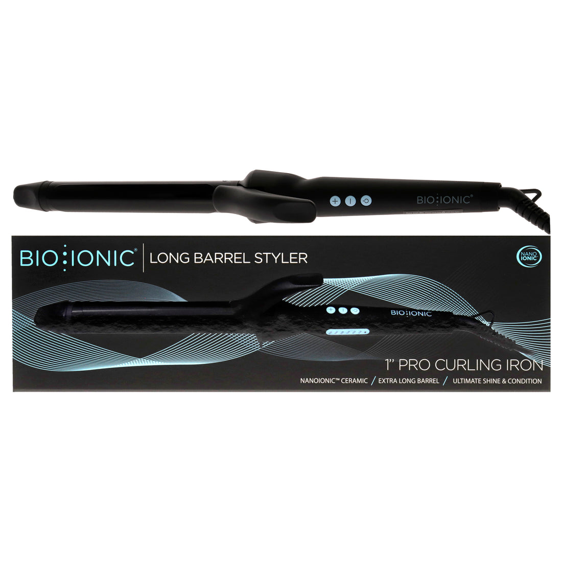 Long Barrel Styler by Bio Ionic for Women - 1 Inch Curling Iron