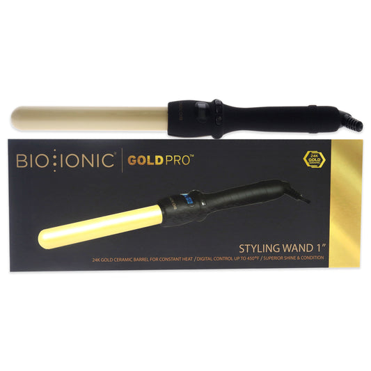 Gold Pro Styling Wand - Z-GPT-CW-1.0 by Bio Ionic for Women - 1 Inch Curling Iron