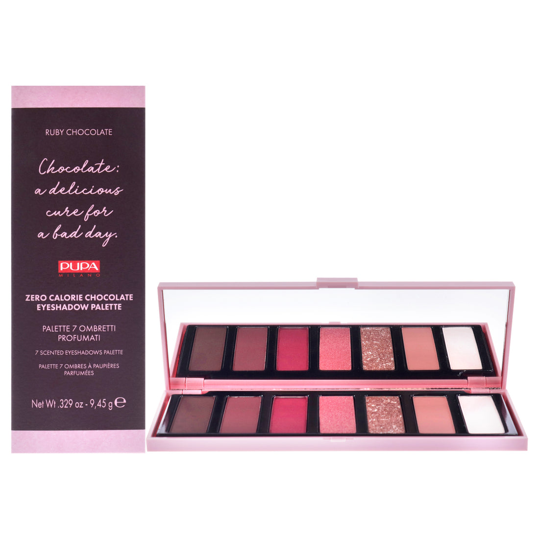 Zero Calorie Chocolate Eyeshadow Palette - 002 Ruby Chocolate by Pupa Milano for Women - 0.329 oz Eye Shadow