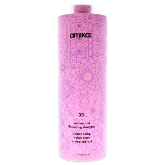 3D Volume and Thickening Shampoo by Amika for Unisex - 33.8 oz Shampoo