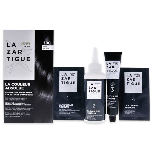 La Couleur Absolue Permanent Haircolor - 1.00 Intense Black by Lazartigue for Unisex - 1 Application Hair Color
