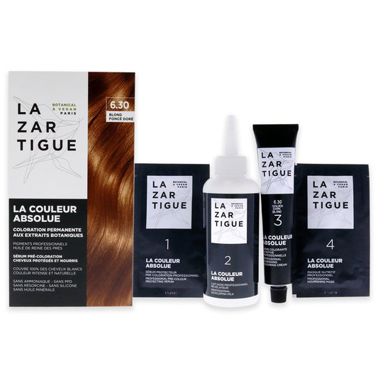 La Couleur Absolue Permanent Haircolor - 6.30 Golden Dark Blond by Lazartigue for Unisex - 1 Application Hair Color