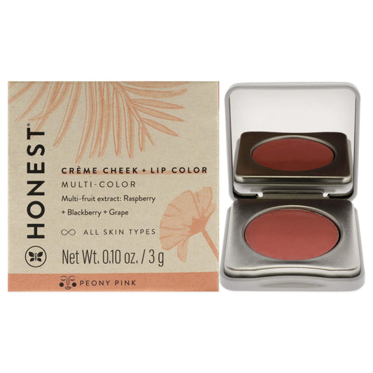 Creme Cheek Blush Plus Lip Color - Peony Pink by Honest for Women - 0.10 oz Makeup