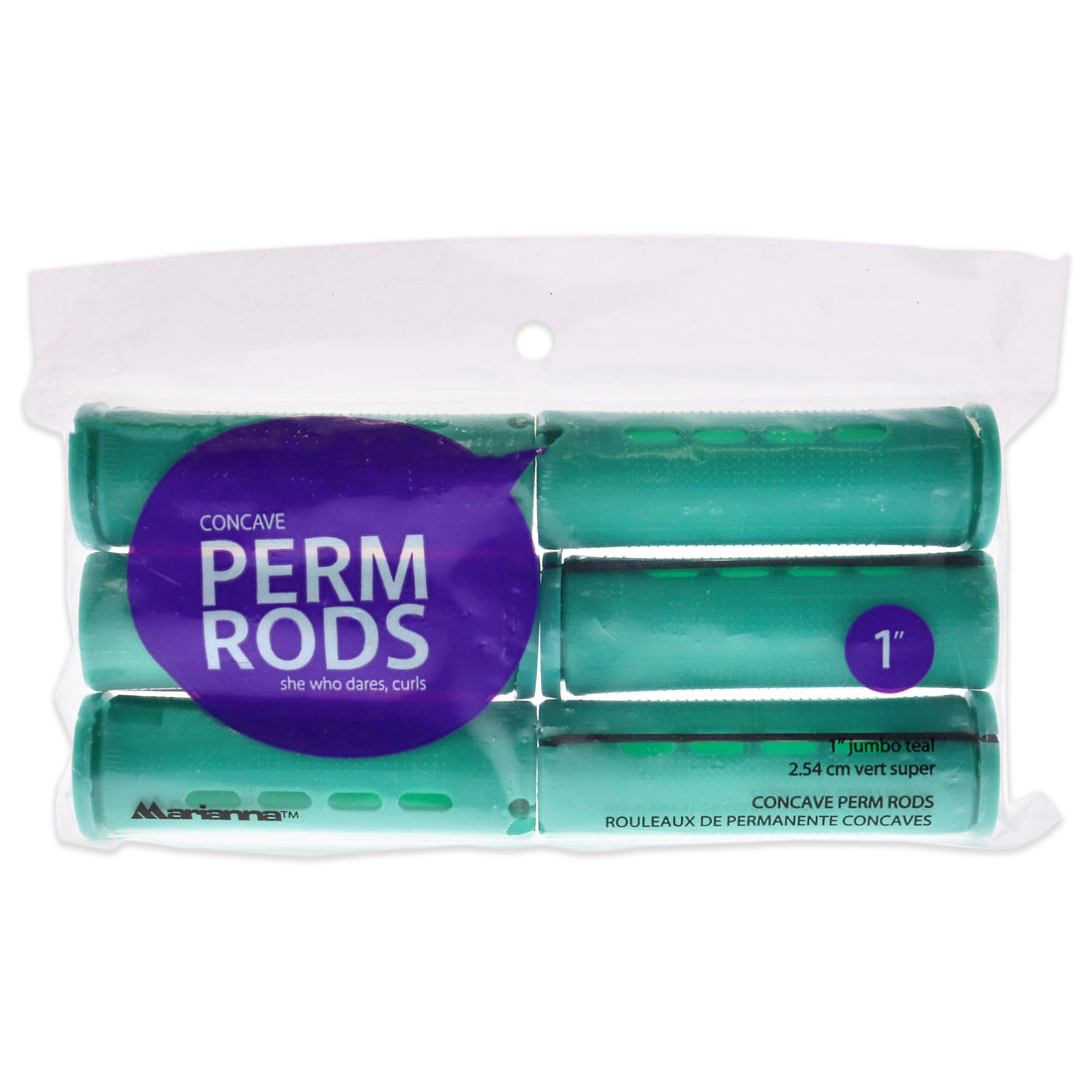 Concave Perm Rods Jumbo - Teal