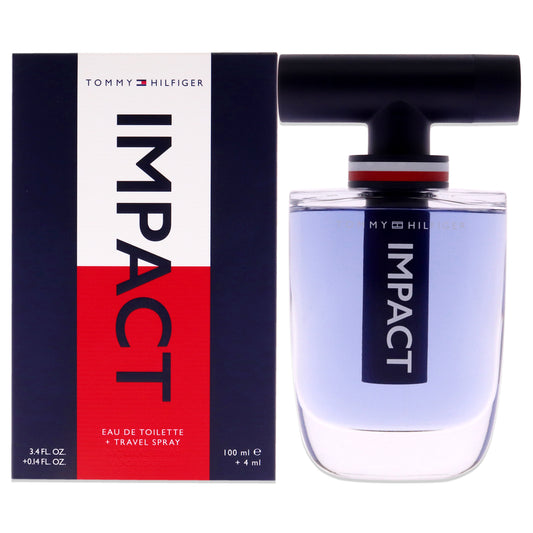 Impact by Tommy Hilfiger for Men - 2 Pc Gift Set 3.4oz EDT Spray, 4ml (Mini) Travel Spray