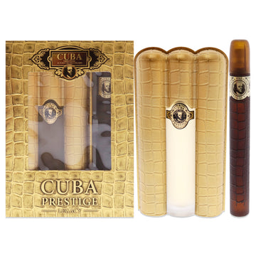 Cuba Prestige Legacy by Cuba for Men - 2 Pc Gift Set 3oz EDT Spray, 1.17oz EDT Spray