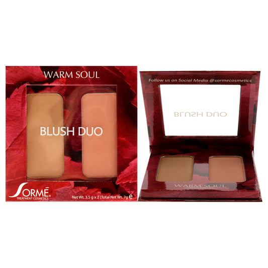 Blush Duo Compacts - Warm Soul by Sorme Cosmetics for Women - 2 x 0.12 oz Blush