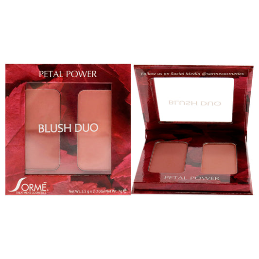 Blush Duo Compacts - Petal Power by Sorme Cosmetics for Women - 2 x 0.12 oz Blush