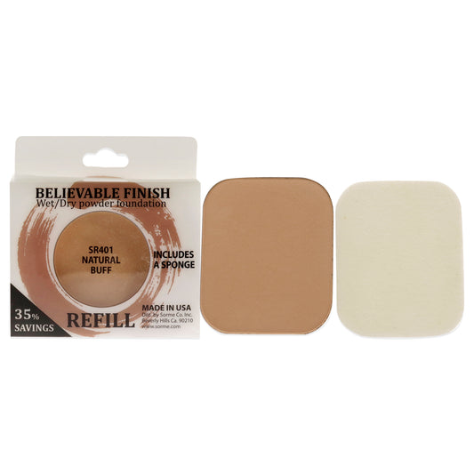 Believable Finish Powder Foundation - Natural Buff by Sorme Cosmetics for Women - 0.23 oz Foundation (Refill)