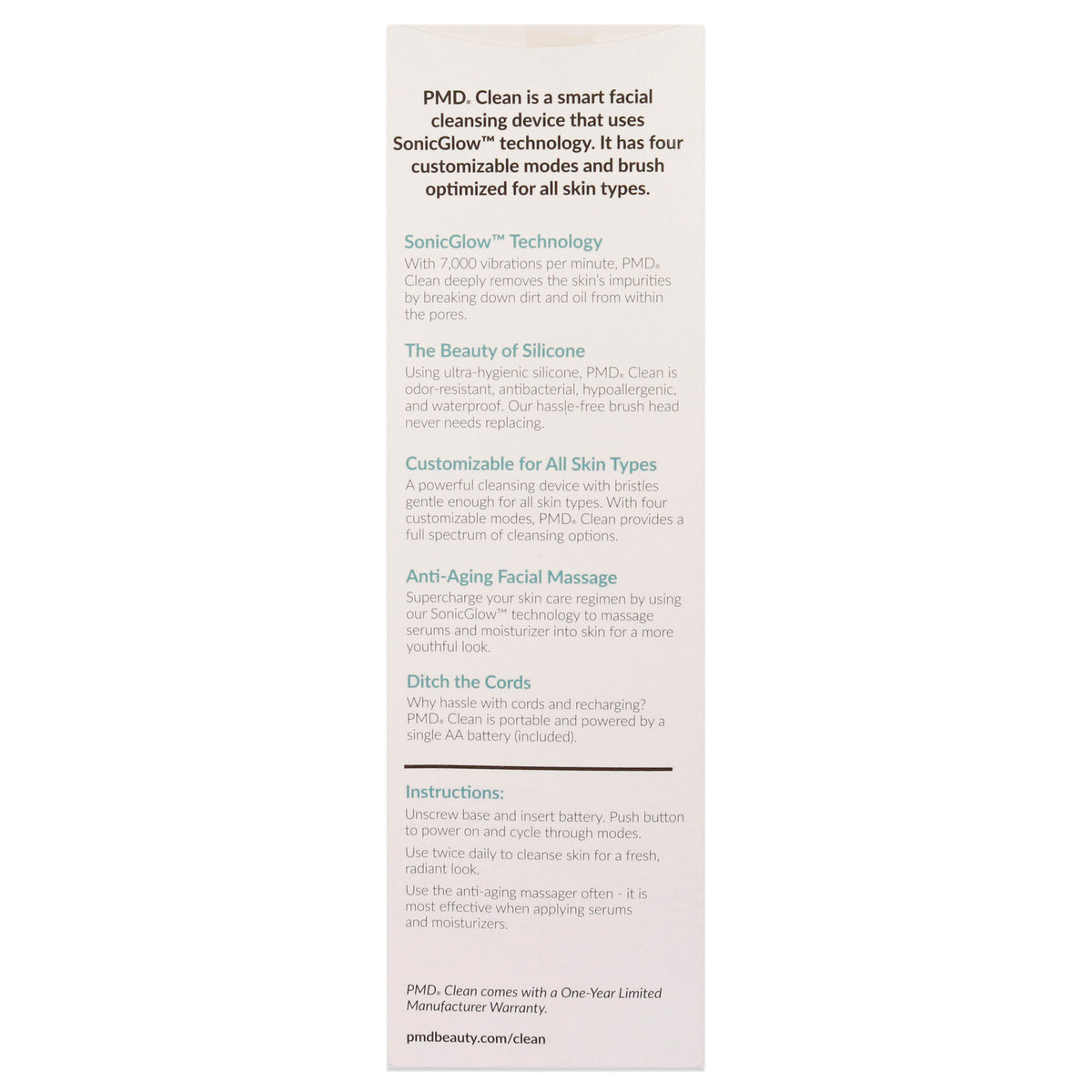 PMD Clean - Teal with White Facial Brush