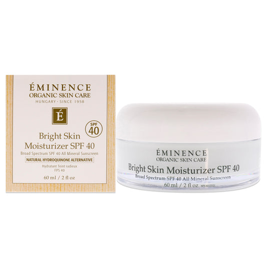 Bright Skin Moisturizer SPF 40 by Eminence for Unisex - 2 oz Sunscreen