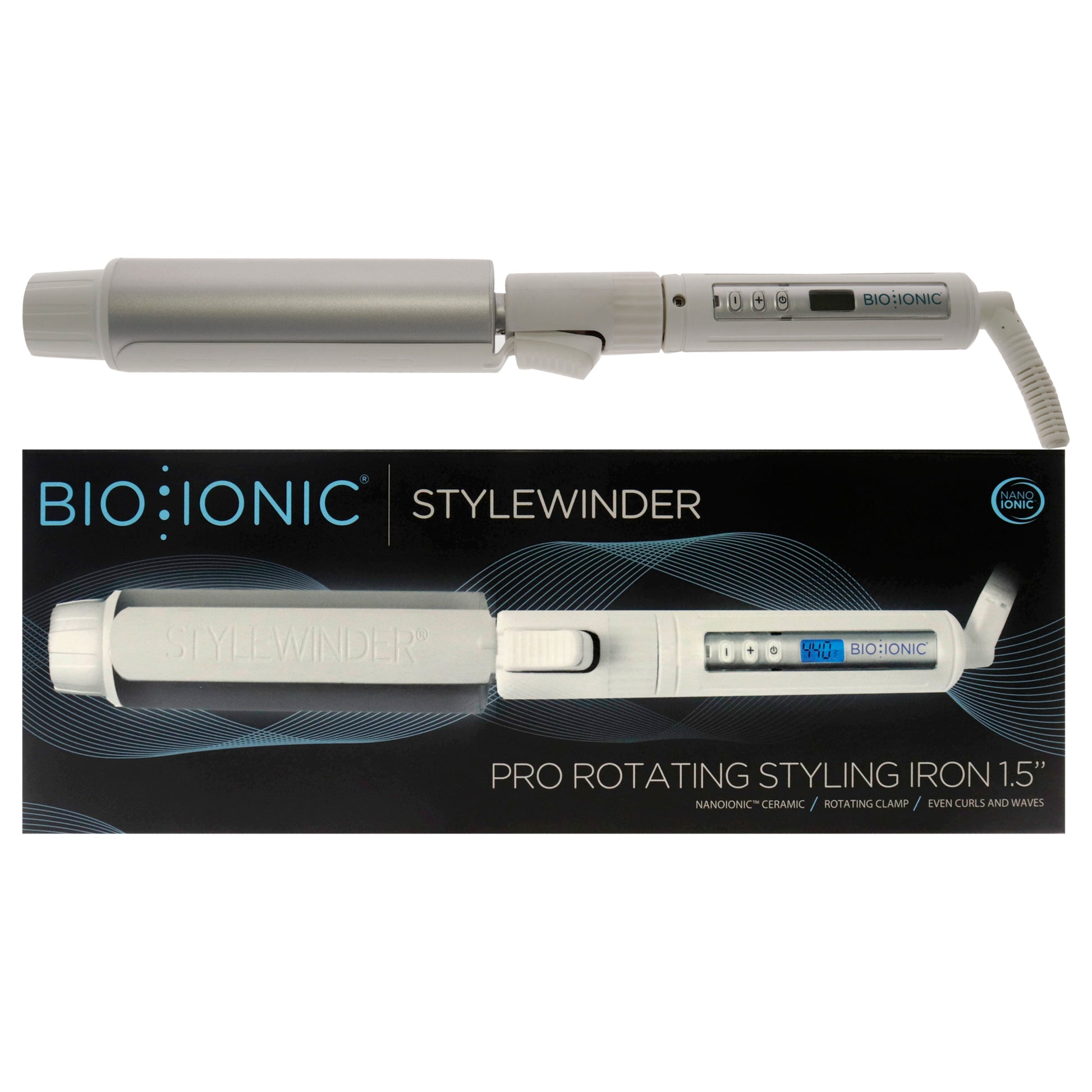 Bio Ionic Stylewinder Pro Rotating Styling Iron - White