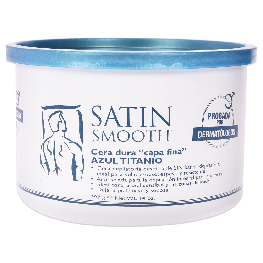 Satin Smooth Titanium Blue Thin Film Hard Wax