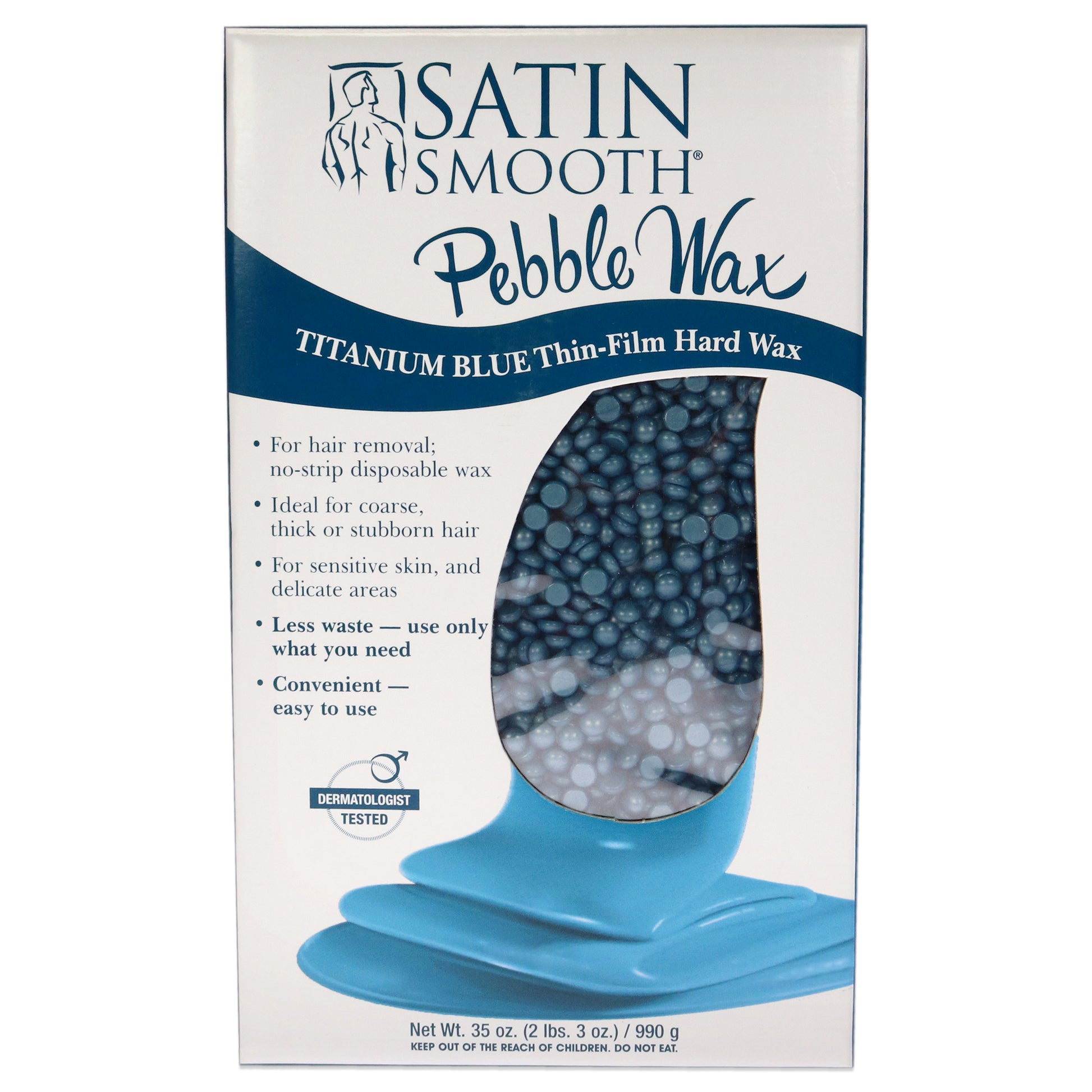 Satin Smooth Titanium Blue Thin Film Hard Wax