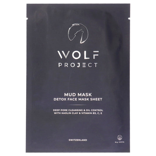 Mud Detox Face Mask Sheet by Wolf for Men - 1 Pc Mask