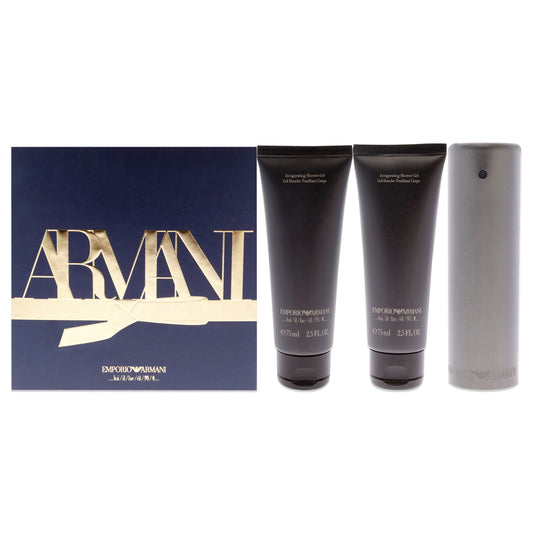 Emporio Armani by Emporio Armani for Men - 3 Pc Gift Set 1.7oz EDT Spray, 2x2.5oz Shower Gel