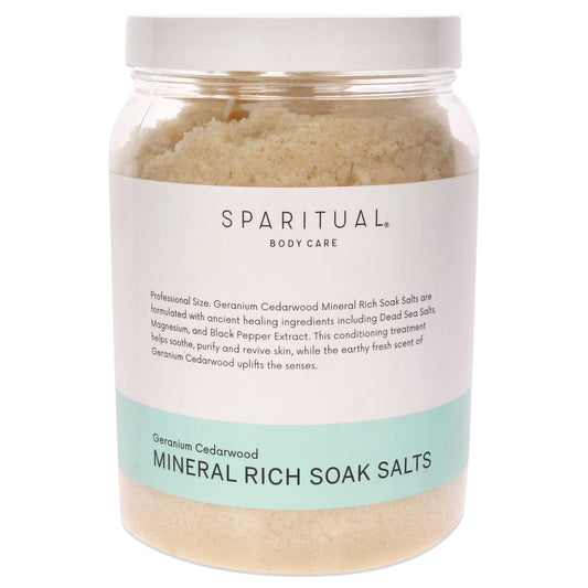 Mineral Rich Soak Salts - Geranium Cedarwood by SpaRitual for Women - 64 oz Bath Salts